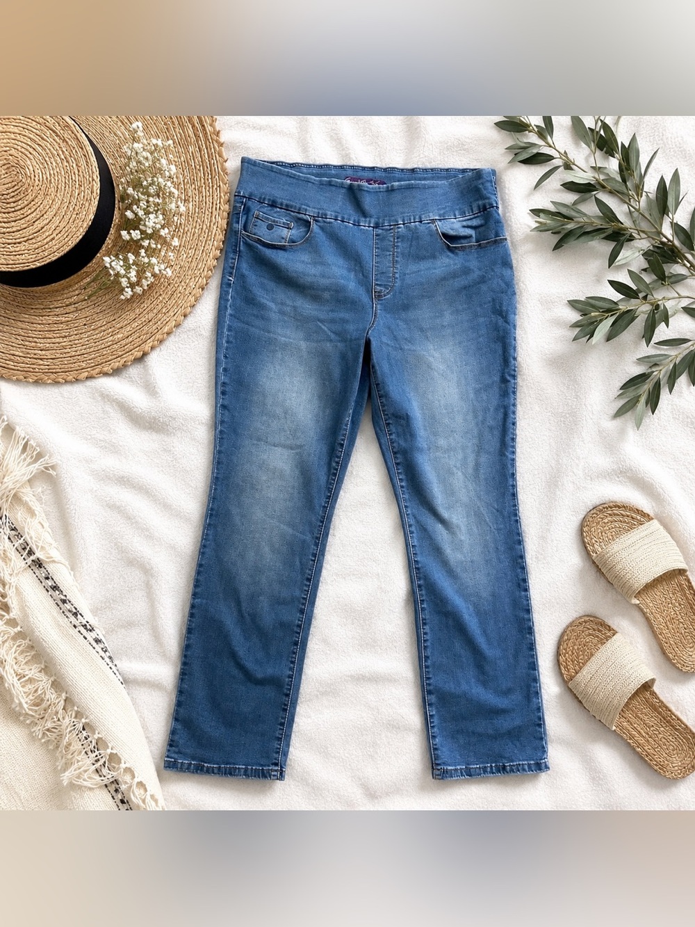 Gloria Vanderbilt Amanda Pull-On High Rise Stretch Denim Jeans